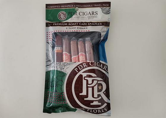 Sacchetti di sigaro in plastica customizzabili per l'umidità con scatola di visualizzazione