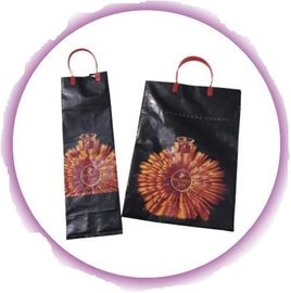 Piccoli sacchetti di plastica con le maniglie, borse promozionali della maniglia del ciclo