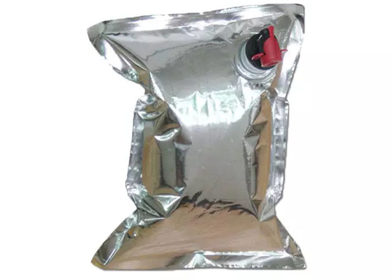 Borsa liquida della BUSBANA FRANCESE del vino rosso del quadrato della guarnizione della borsa delle bevande di plastica d'argento riutilizzabili del foglio di alluminio con la spina