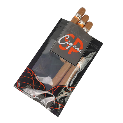 Sacchetti per humidor per sigari stampati su misura con sistema idratante e chiusura a ziplock
