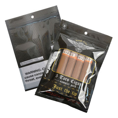 Sacchetti piatti personalizzati a prova di umidità, stampati, termosaldabili, in lamina di alluminio Mylar con sigillatura a 3 lati per involucri di sigari e foglie di tabacco