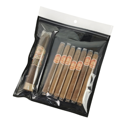 Nuovo design sacchetti di plastica humidor a prova di umidità con cerniera Freschezza di conservazione dell'umidità Cigar storage con slot separato