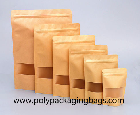 Chiusura lampo biodegradabile sacchi di carta di Kraft da 140 micron per alimento secco caffè