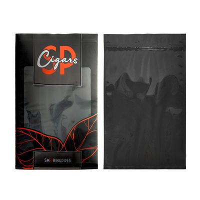 Sacchetti per humidor per sigari stampati su misura con sistema idratante e chiusura a ziplock