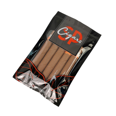 Sacchetti per humidor per sigari stampati su misura con sistema idratante e chiusura a ziplock