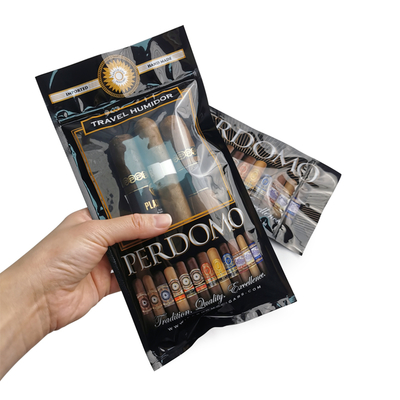 Busta per imballaggio per sigari con umidità personalizzata con stampa singola Ziplock Compound, busta per umidificazione per sigari