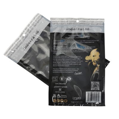 Buste in plastica per umidificatore per tabacco personalizzato, buste per umidificatore per sigari umidificati per 5-6 sigari con igrometro e divisore