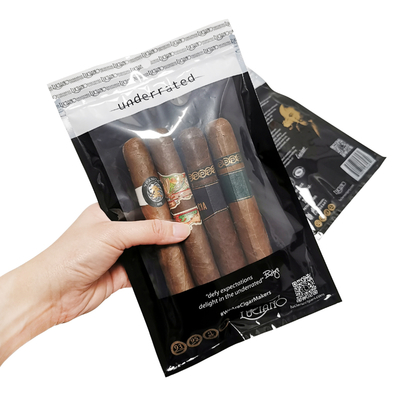 Buste in plastica per umidificatore per tabacco personalizzato, buste per umidificatore per sigari umidificati per 5-6 sigari con igrometro e divisore
