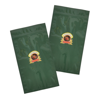 Sacchetti per sigari in plastica richiudibili con zip personalizzate, sacchetti per sigari con zip, sacchetto per sigari umidificante