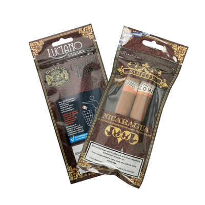 Busta per sigari idratante prodotta in fabbrica con chiusura a zip in plastica, busta Mylar per involucri di foglie, a prova di umidità per la conservazione del tabacco