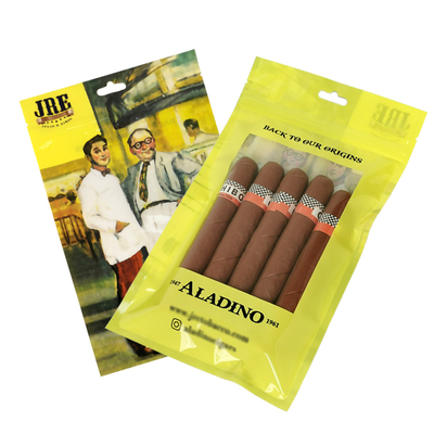 Sacchetto di imballaggio con cerniera di sigaro Sacchetti a cerniera in scatola Sacchetto di plastica per sigari Produttore professionale di imballaggi per tabacco