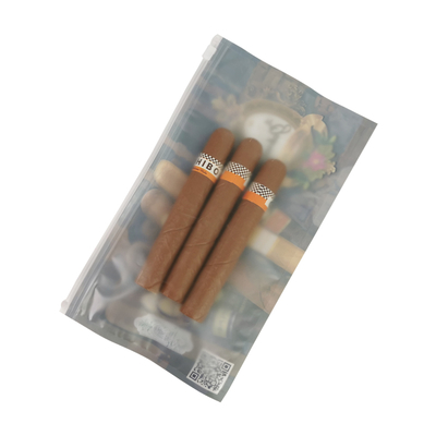 Stampa logo personalizzata per involucri di sigari, chiusura a cursore, sacchetti di plastica per tabacco, confezione per pipa, custodia per humidor per sigari, buste con chiusura a zip