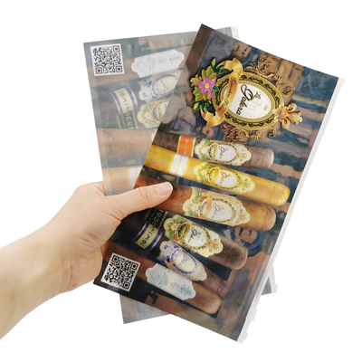 Stampa logo personalizzata per involucri di sigari, chiusura a cursore, sacchetti di plastica per tabacco, confezione per pipa, custodia per humidor per sigari, buste con chiusura a zip