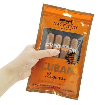 Stampa su misura per viaggi di sigari Borsa umido 4-6 sigari Borse di plastica umidificata con borsa di imballaggio di sigari