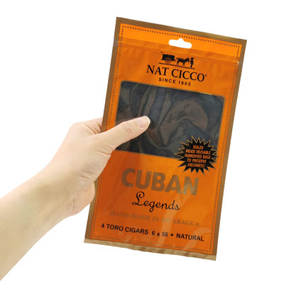 Stampa su misura per viaggi di sigari Borsa umido 4-6 sigari Borse di plastica umidificata con borsa di imballaggio di sigari