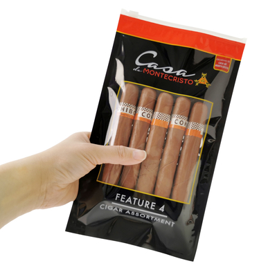 Sacchetti in plastica PET/PE per stampa rotocalco, sacchetto con chiusura laterale e cerniera, busta per sigari, busta per tabacco, sacchetto Mylar per confezioni