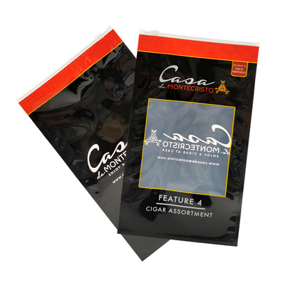 Sacchetti in plastica PET/PE per stampa rotocalco, sacchetto con chiusura laterale e cerniera, busta per sigari, busta per tabacco, sacchetto Mylar per confezioni