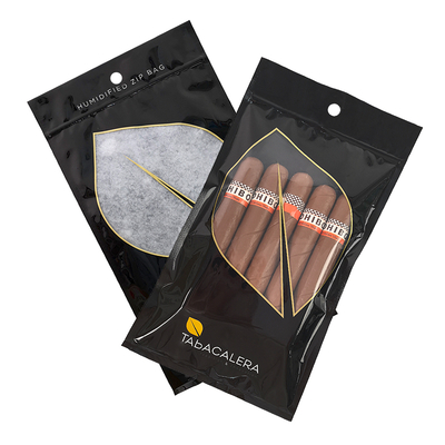Imballaggio in plastica PE PET a prova di umidità ripetibile Zip Lock Mylar Bag Design permanente per sigari di tabacco Stampaggio a caldo