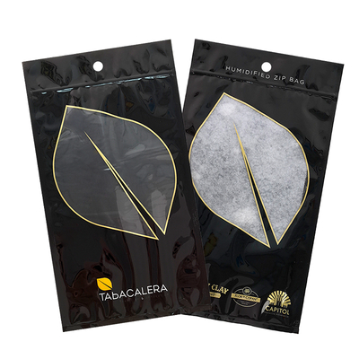 Imballaggio in plastica PE PET a prova di umidità ripetibile Zip Lock Mylar Bag Design permanente per sigari di tabacco Stampaggio a caldo
