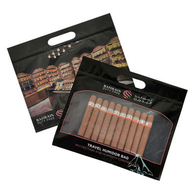 Personalizzazione Stampa Umidità Sacchetti per sigari Zipper Sigaro Umidore Imballaggio Viaggi Umidità Umidificatore Sacchetto