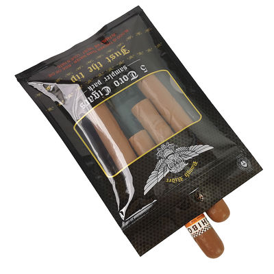 Sacchetti piatti personalizzati a prova di umidità, stampati, termosaldabili, in lamina di alluminio Mylar con sigillatura a 3 lati per involucri di sigari e foglie di tabacco