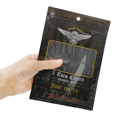 Sacchetti piatti personalizzati a prova di umidità, stampati, termosaldabili, in lamina di alluminio Mylar con sigillatura a 3 lati per involucri di sigari e foglie di tabacco
