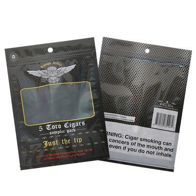 Sacchetti piatti personalizzati a prova di umidità, stampati, termosaldabili, in lamina di alluminio Mylar con sigillatura a 3 lati per involucri di sigari e foglie di tabacco