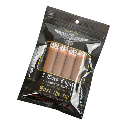 Sacchetti piatti personalizzati a prova di umidità, stampati, termosaldabili, in lamina di alluminio Mylar con sigillatura a 3 lati per involucri di sigari e foglie di tabacco