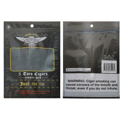 Sacchetti piatti personalizzati a prova di umidità, stampati, termosaldabili, in lamina di alluminio Mylar con sigillatura a 3 lati per involucri di sigari e foglie di tabacco