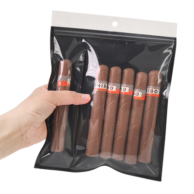 Nuovo design sacchetti di plastica humidor a prova di umidità con cerniera Freschezza di conservazione dell'umidità Cigar storage con slot separato