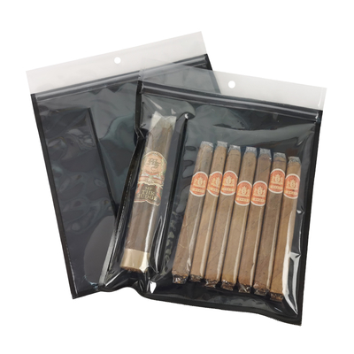 Nuovo design sacchetti di plastica humidor a prova di umidità con cerniera Freschezza di conservazione dell'umidità Cigar storage con slot separato