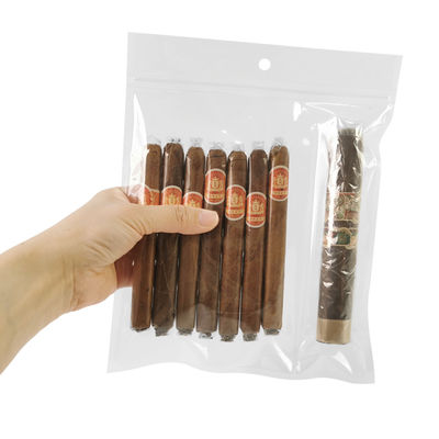 Nuovo design sacchetti di plastica humidor a prova di umidità con cerniera Freschezza di conservazione dell'umidità Cigar storage con slot separato