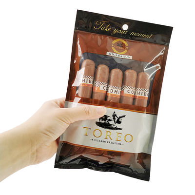 Nuovo design sacchetti di plastica humidor a prova di umidità con cerniera Freschezza di conservazione dell'umidità Cigar storage con slot separato