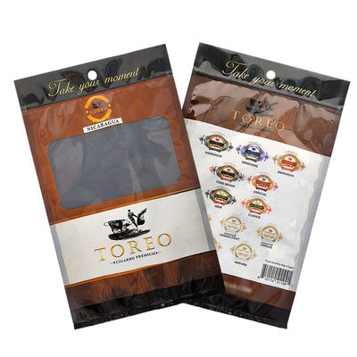 Nuovo design sacchetti di plastica humidor a prova di umidità con cerniera Freschezza di conservazione dell'umidità Cigar storage con slot separato
