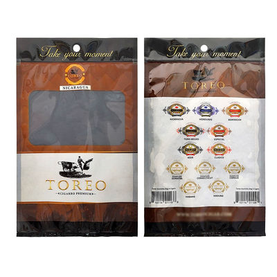 Nuovo design sacchetti di plastica humidor a prova di umidità con cerniera Freschezza di conservazione dell'umidità Cigar storage con slot separato