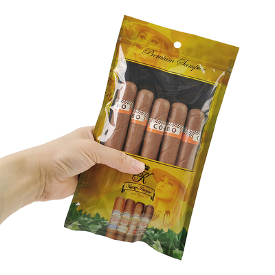 Confezione Humidor con Stampa Personalizzata Busta Ziplock in Plastica con Sigillo su Tre Lati per Sigari e Sigaretti, Packaging, Humidor per sigari, umidificatore