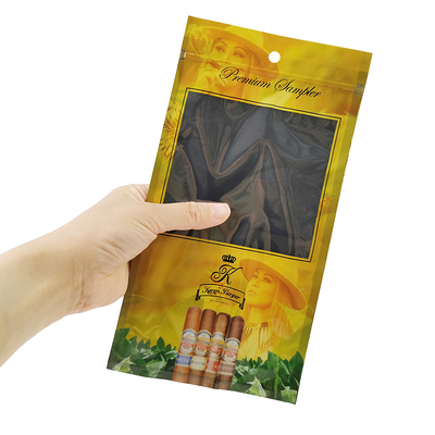 Confezione Humidor con Stampa Personalizzata Busta Ziplock in Plastica con Sigillo su Tre Lati per Sigari e Sigaretti, Packaging, Humidor per sigari, umidificatore
