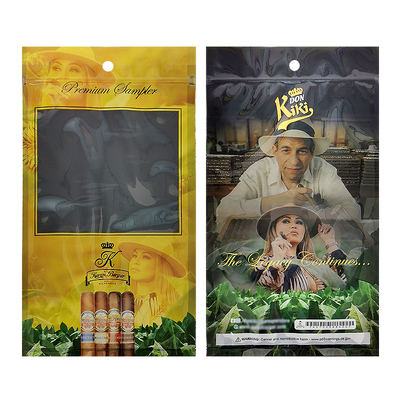 Confezione Humidor con Stampa Personalizzata Busta Ziplock in Plastica con Sigillo su Tre Lati per Sigari e Sigaretti, Packaging, Humidor per sigari, umidificatore