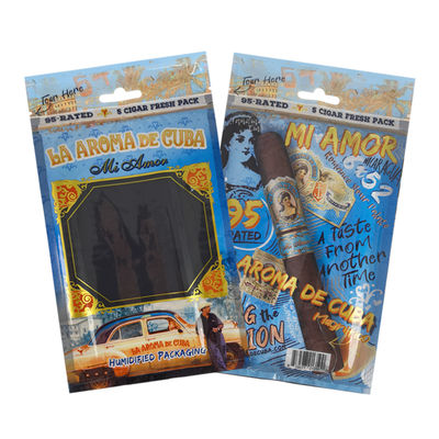 Custodia da viaggio per sigari in pelle di lusso personalizzata con umidificatore, borsa umidificatore portatile foderata in cedro, busta con chiusura a zip per il controllo dell'umidità