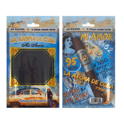 Custodia da viaggio per sigari in pelle di lusso personalizzata con umidificatore, borsa umidificatore portatile foderata in cedro, busta con chiusura a zip per il controllo dell'umidità