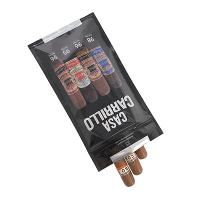 Custodia da viaggio per sigari in pelle di lusso personalizzata con umidificatore, borsa umidificatore portatile foderata in cedro, busta con chiusura a zip per il controllo dell'umidità