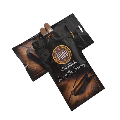 Busta per imballaggio con chiusura a zip in plastica stampata personalizzata con cerniera per sigari, tabacco e sigari Mylar