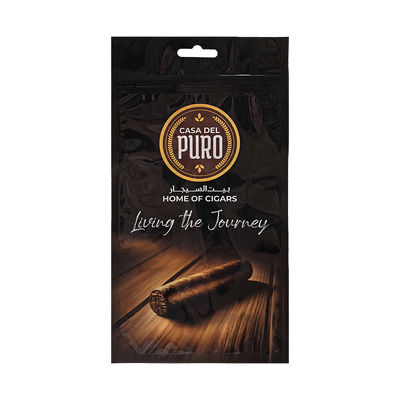 Busta per imballaggio con chiusura a zip in plastica stampata personalizzata con cerniera per sigari, tabacco e sigari Mylar