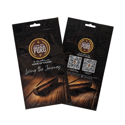 Busta per imballaggio con chiusura a zip in plastica stampata personalizzata con cerniera per sigari, tabacco e sigari Mylar