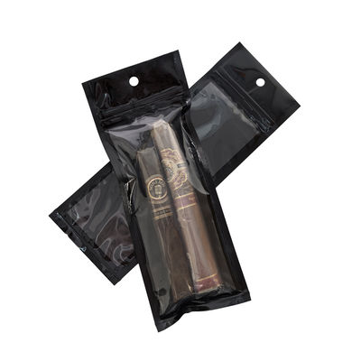 Sacchetti per sigari richiudibili in Mylar personalizzati con chiusura a zip, accessori per fumare a mano in plastica, buste per l'imballaggio per l'umidificazione degli alimenti