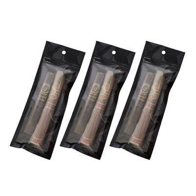 Sacchetti per sigari richiudibili in Mylar personalizzati con chiusura a zip, accessori per fumare a mano in plastica, buste per l'imballaggio per l'umidificazione degli alimenti