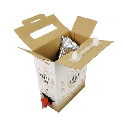 Sacchetto BIB usa e getta personalizzato da 1L 1,5L 2 litri 3L 5L 96OZ in scatola con erogatore per tè, succo, caffè da asporto in confezione di cartone