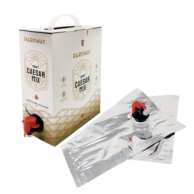 Sacchetto BIB usa e getta personalizzato da 1L 1,5L 2 litri 3L 5L 96OZ in scatola con erogatore per tè, succo, caffè da asporto in confezione di cartone