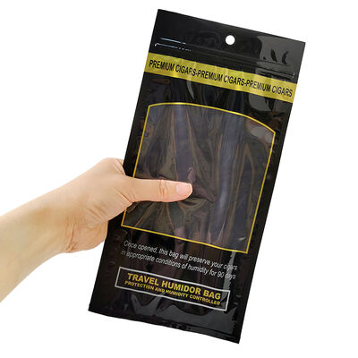 Sacchetti per umidificatori di sigari di medie dimensioni progettati con chiusura a chiusura a cravatta realizzati in materiale 009mm che forniscono una soluzione di stoccaggio per mantenere sigari e freschezza
