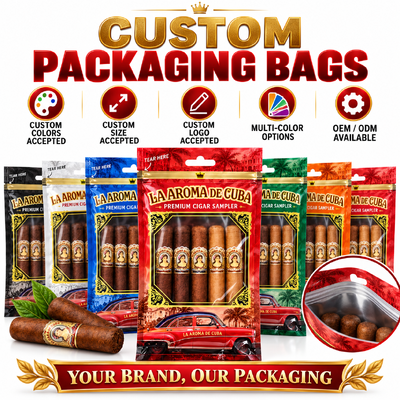 OPP LDPE Laminated Material Cigar Humidor Bags Suitable For Holding 5 to 20 Cigars Depending On Size Humidity Control Bag